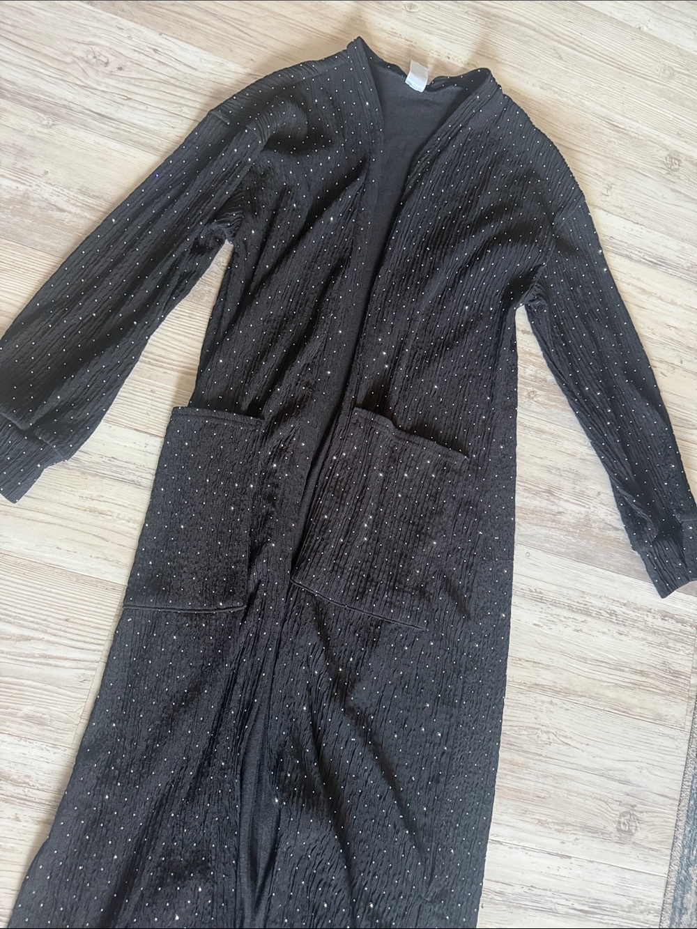 Black Longline Sparkle Cardigan - Women Intimates & Sleepwear